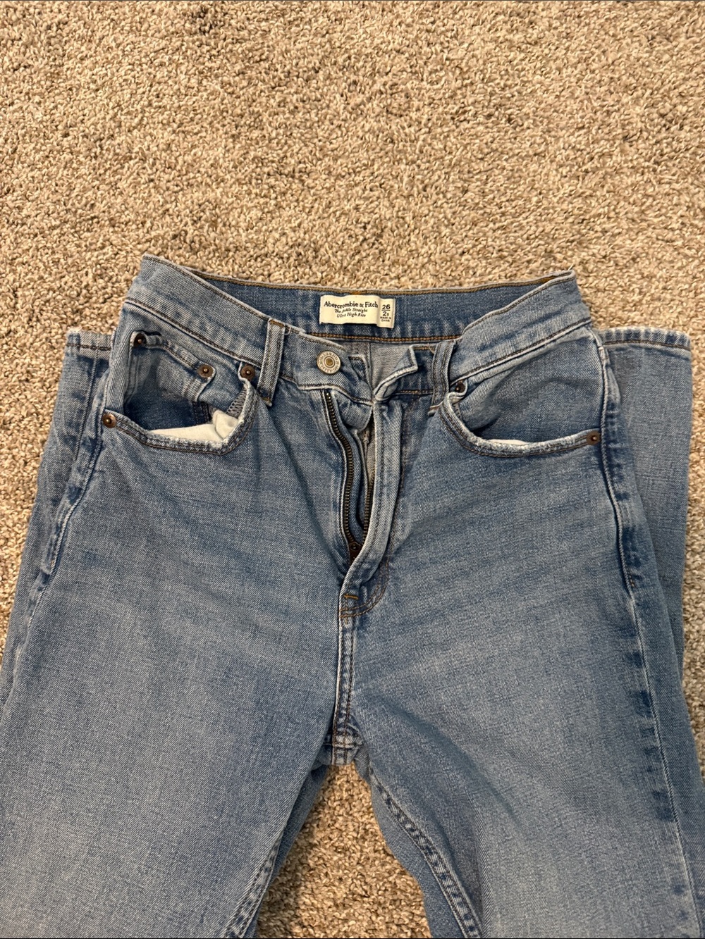 Abercrombie & Fitch Men's Medium Blue Straight Jeans